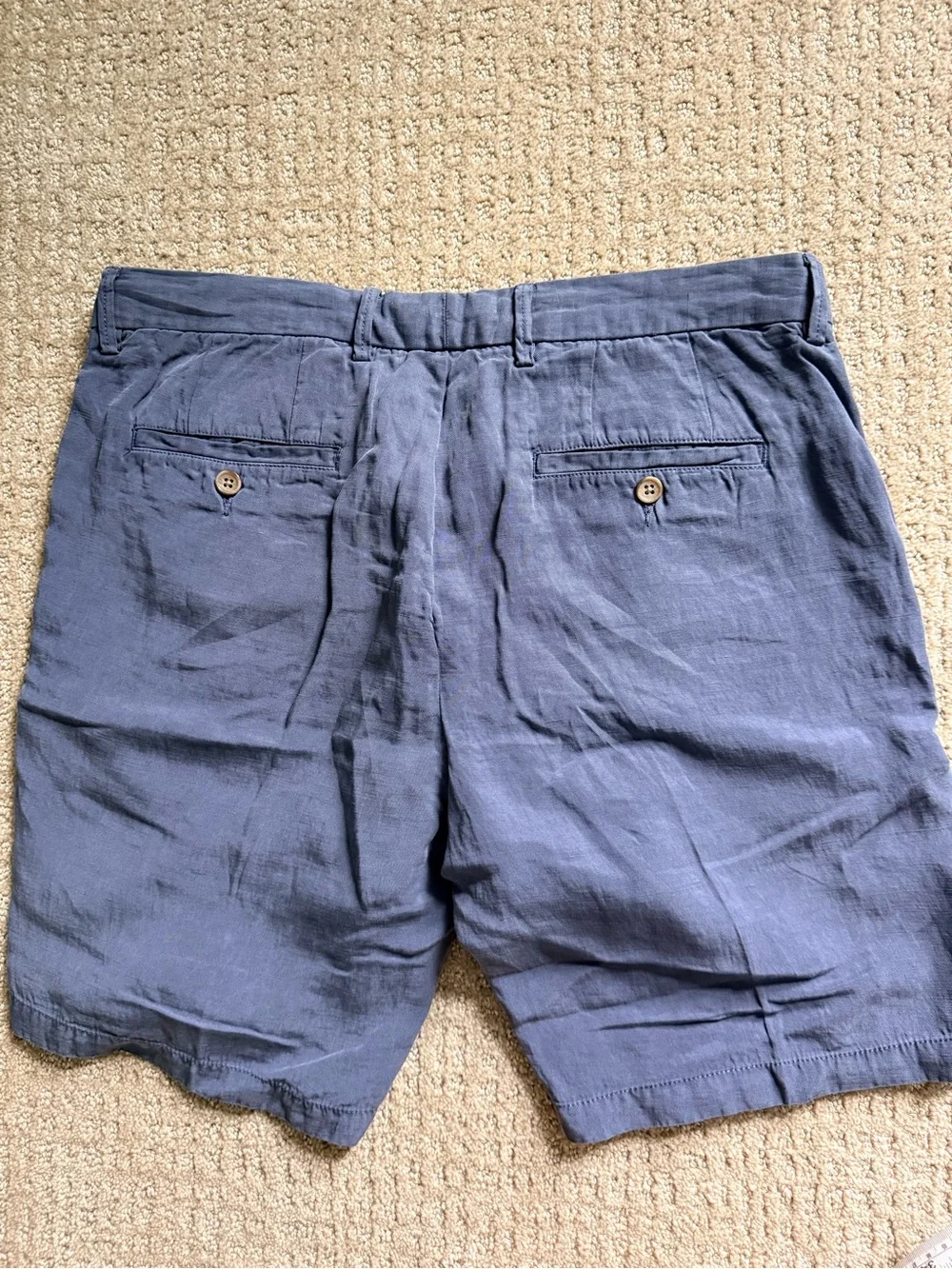 NWT Scott Barber Men’s Linen Blend Shorts – Size 34 – Blue – 8” Inseam